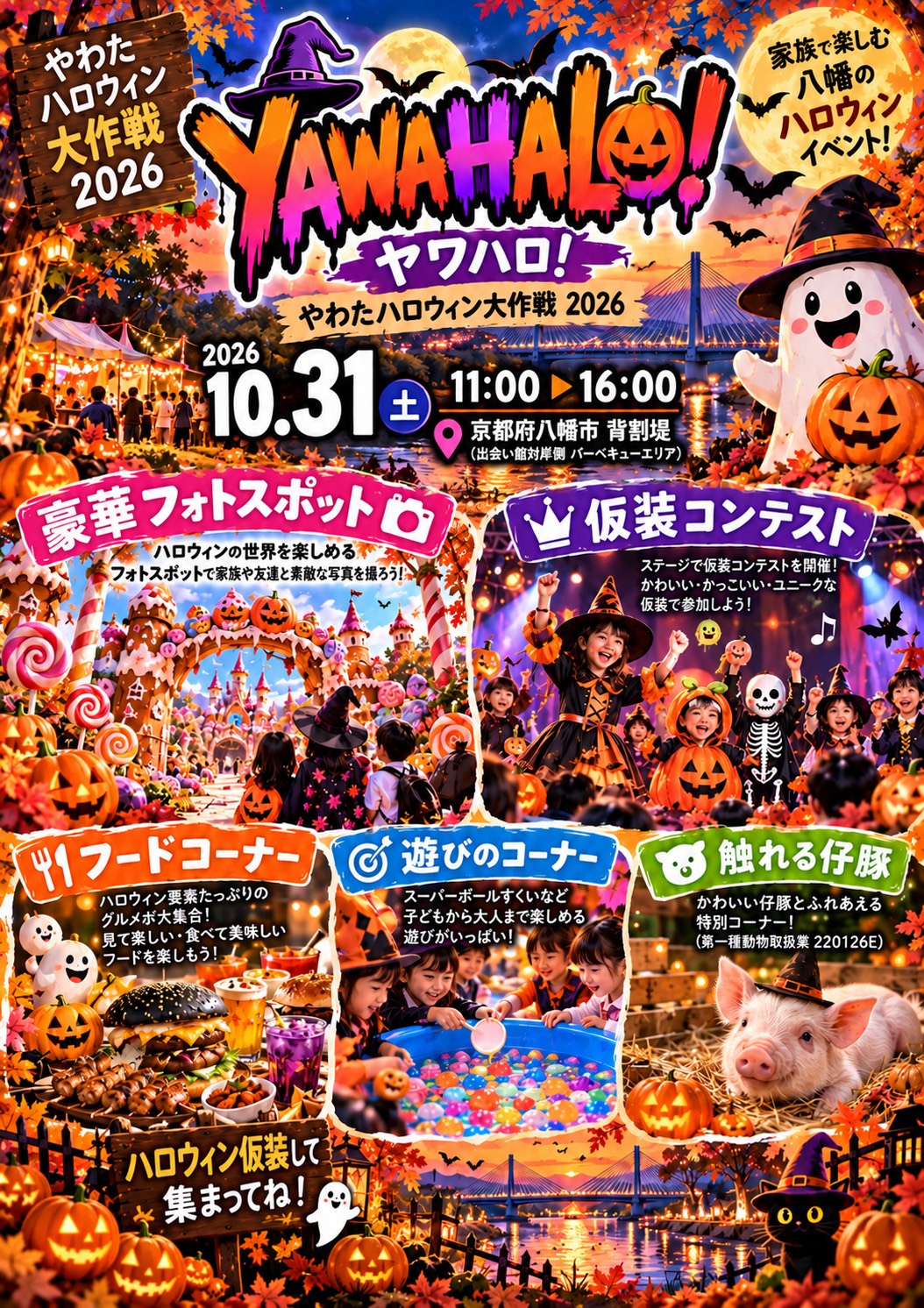 ぜひ仮装してきてね！
やわたハロウィン大作戦！２０２６